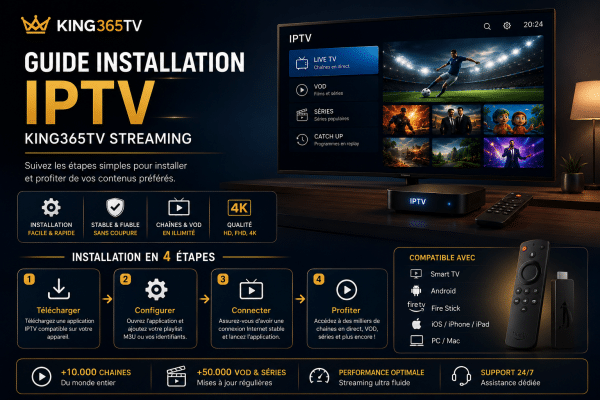 King365TV IPTV - Guide complet pour regarder la TV en streaming 2026
